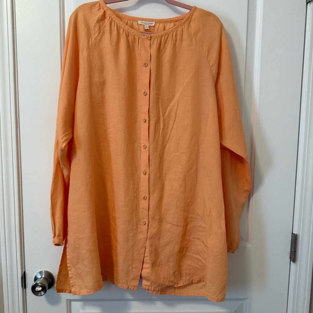 Eileen Fisher Women 1X 100% Irish Linen Shirt. Perfect condition.